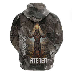 Tatenen Zip Hoodie Rising Hand Design Egyptian God of Creation and Earth Emergence