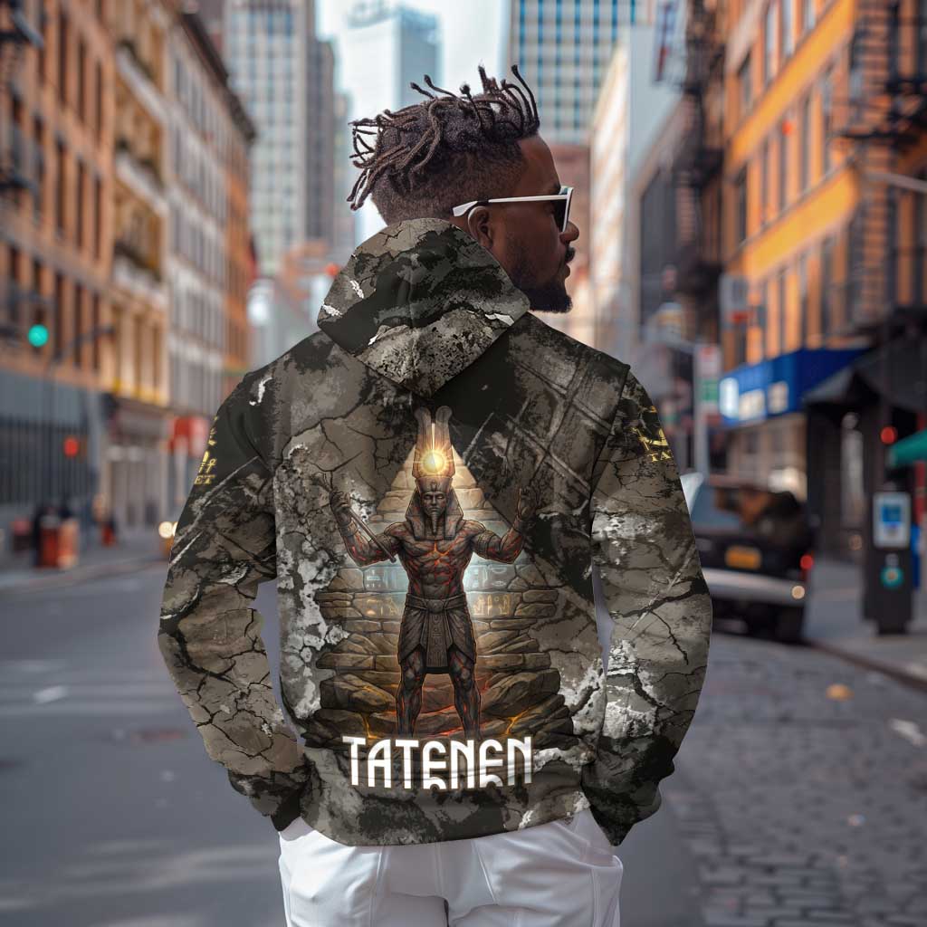 Tatenen Zip Hoodie Rising Hand Design Egyptian God of Creation and Earth Emergence