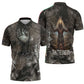 Tatenen Zipper Polo Shirt Rising Hand Design Egyptian God of Creation and Earth Emergence