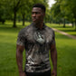 Tatenen Zipper Polo Shirt Rising Hand Design Egyptian God of Creation and Earth Emergence