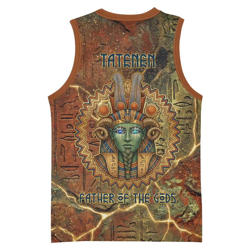 Tatenen Ancient Egyptian Basketball Jersey Father of the Gods Design with Minerals