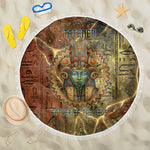 Tatenen Ancient Egyptian Beach Blanket Father of the Gods Design with Minerals