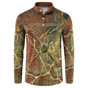Tatenen Ancient Egyptian Button Sweatshirt Father of the Gods Design with Minerals