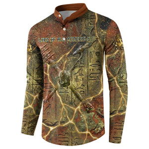 Tatenen Ancient Egyptian Button Sweatshirt Father of the Gods Design with Minerals