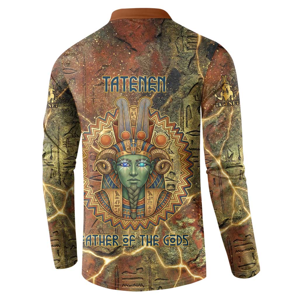 Tatenen Ancient Egyptian Button Sweatshirt Father of the Gods Design with Minerals