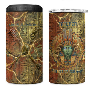 Tatenen Ancient Egyptian 4 in 1 Can Cooler Tumbler Father of the Gods Design with Minerals