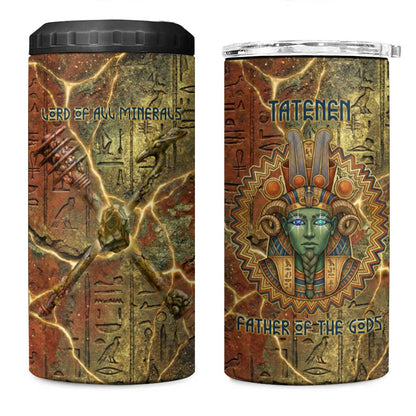 Tatenen Ancient Egyptian 4 in 1 Can Cooler Tumbler Father of the Gods Design with Minerals