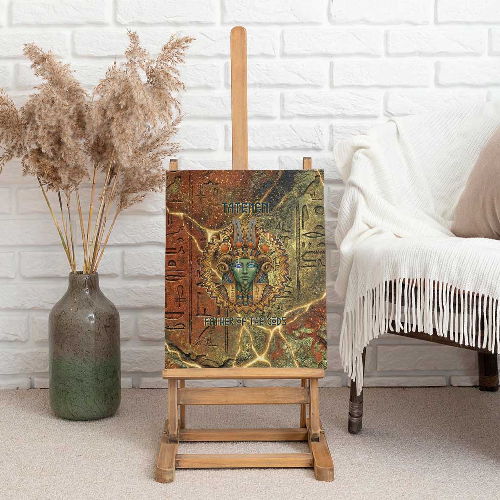Tatenen Ancient Egyptian Canvas Wall Art Father of the Gods Design with Minerals