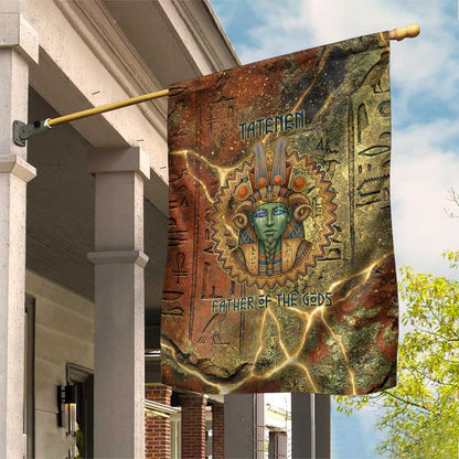 Tatenen Ancient Egyptian Garden Flag Father of the Gods Design with Minerals