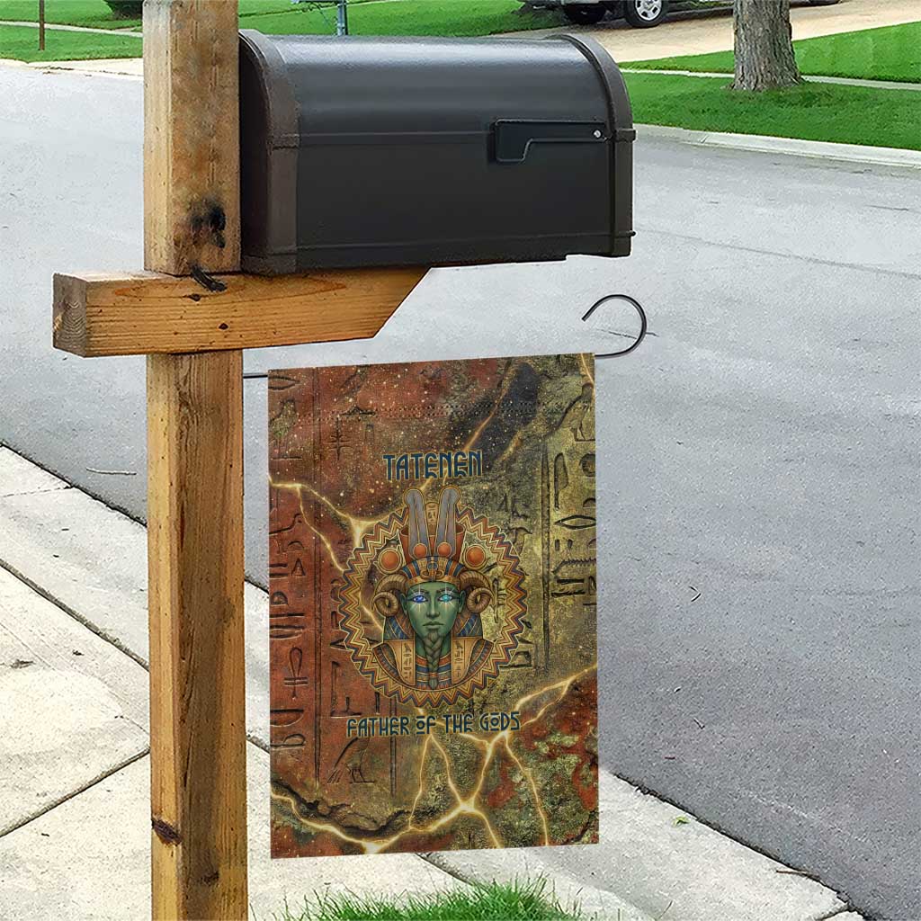 Tatenen Ancient Egyptian Garden Flag Father of the Gods Design with Minerals