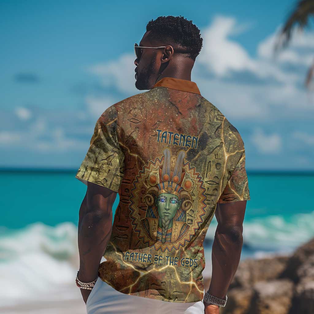 Tatenen Ancient Egyptian Hawaiian Shirt Father of the Gods Design with Minerals