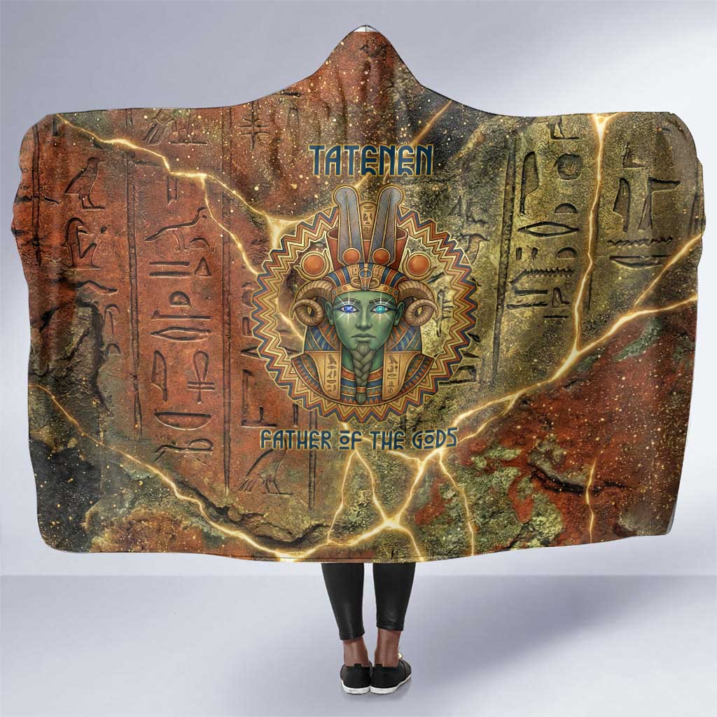 Tatenen Ancient Egyptian Hooded Blanket Father of the Gods Design with Minerals