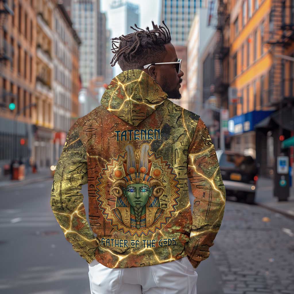 Tatenen Ancient Egyptian Hoodie Father of the Gods Design with Minerals