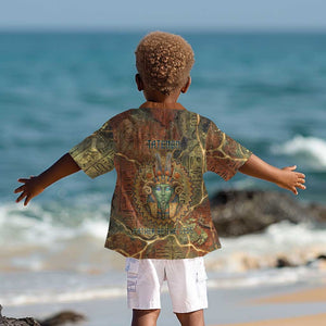 Tatenen Ancient Egyptian Kid Hawaiian Shirt Father of the Gods Design with Minerals