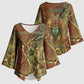 Tatenen Ancient Egyptian Kimono Sleeve Blouse Father of the Gods Design with Minerals