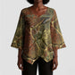 Tatenen Ancient Egyptian Kimono Sleeve Blouse Father of the Gods Design with Minerals