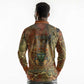 Tatenen Ancient Egyptian Long Sleeve Polo Shirt Father of the Gods Design with Minerals