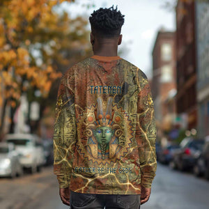 Tatenen Ancient Egyptian Long Sleeve Shirt Father of the Gods Design with Minerals