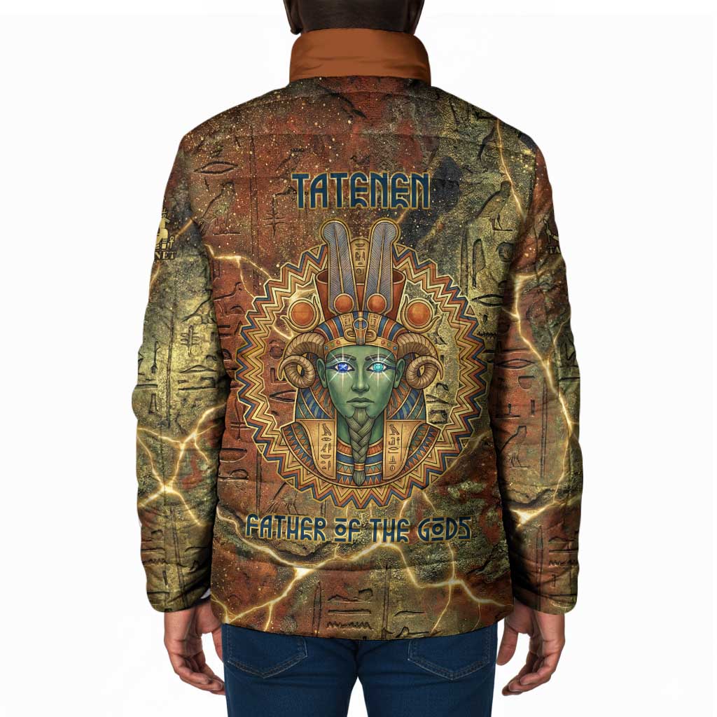 Tatenen Ancient Egyptian Padded Jacket Father of the Gods Design with Minerals