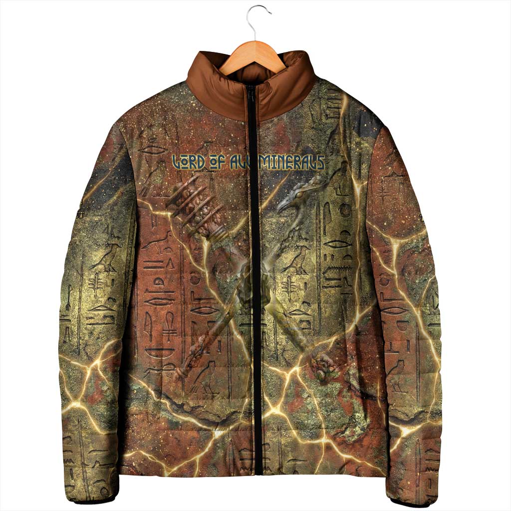 Tatenen Ancient Egyptian Padded Jacket Father of the Gods Design with Minerals