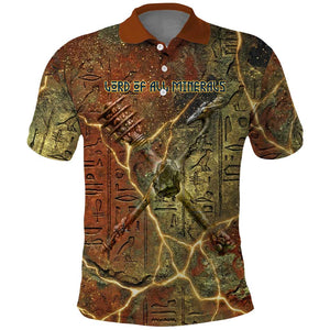 Tatenen Ancient Egyptian Polo Shirt Father of the Gods Design with Minerals