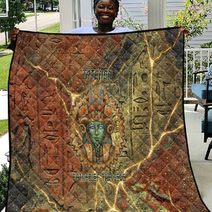 Tatenen Ancient Egyptian Quilt Father of the Gods Design with Minerals