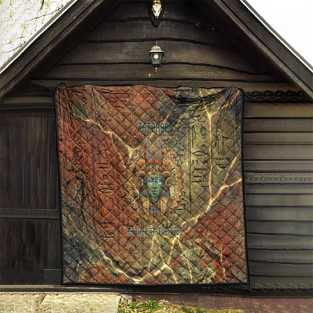 Tatenen Ancient Egyptian Quilt Father of the Gods Design with Minerals
