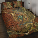 Tatenen Ancient Egyptian Quilt Bed Set Father of the Gods Design with Minerals