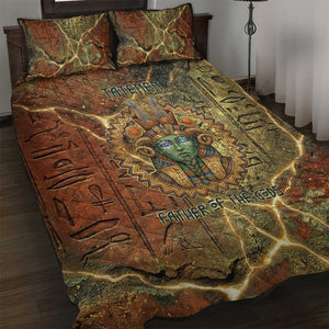 Tatenen Ancient Egyptian Quilt Bed Set Father of the Gods Design with Minerals