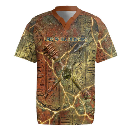 Tatenen Ancient Egyptian Rugby Jersey Father of the Gods Design with Minerals