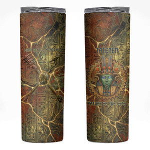 Tatenen Ancient Egyptian Skinny Tumbler Father of the Gods Design with Minerals