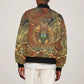 Tatenen Ancient Egyptian Sleeve Zip Bomber Jacket Father of the Gods Design with Minerals