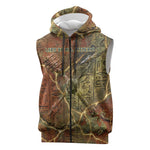 Tatenen Ancient Egyptian Sleeveless Zip Hoodie Father of the Gods Design with Minerals