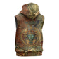 Tatenen Ancient Egyptian Sleeveless Zip Hoodie Father of the Gods Design with Minerals