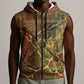 Tatenen Ancient Egyptian Sleeveless Zip Hoodie Father of the Gods Design with Minerals