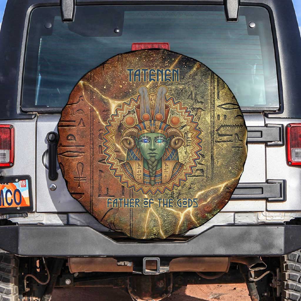 Tatenen Ancient Egyptian Spare Tire Cover Father of the Gods Design with Minerals