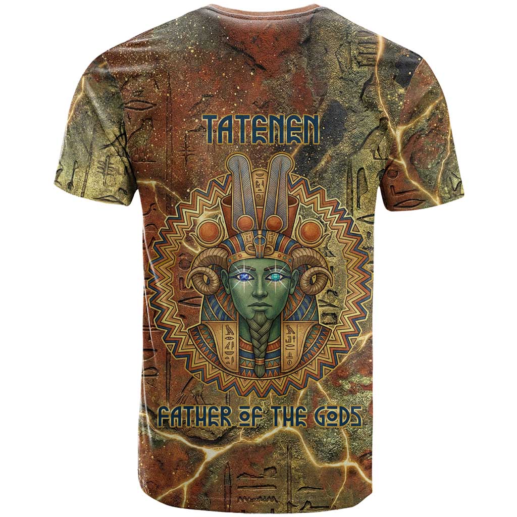 Tatenen Ancient Egyptian T shirt Father of the Gods Design with Minerals