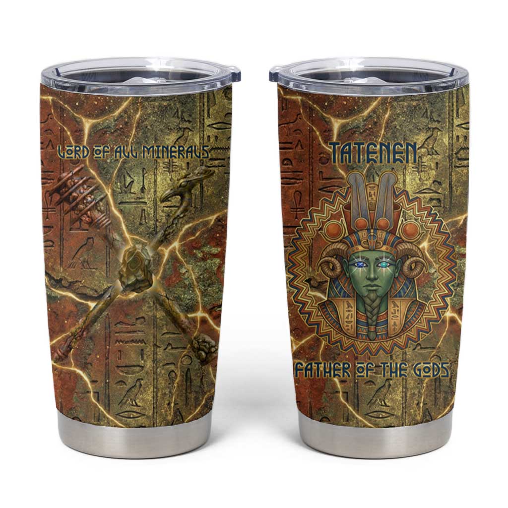 Tatenen Ancient Egyptian Tumbler Cup Father of the Gods Design with Minerals