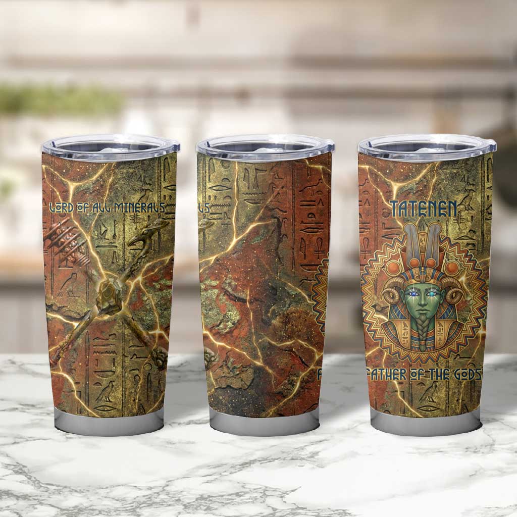 Tatenen Ancient Egyptian Tumbler Cup Father of the Gods Design with Minerals
