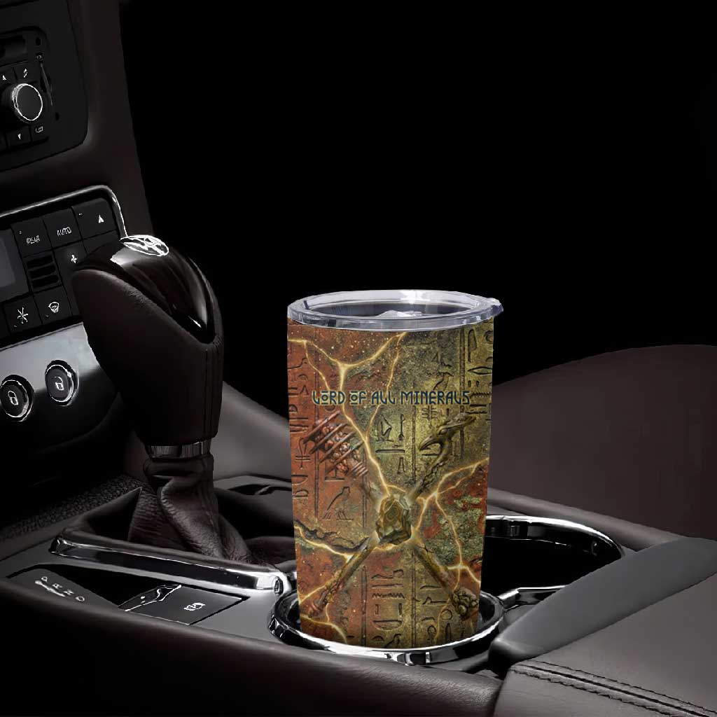 Tatenen Ancient Egyptian Tumbler Cup Father of the Gods Design with Minerals