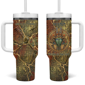 Tatenen Ancient Egyptian Tumbler With Handle Father of the Gods Design with Minerals