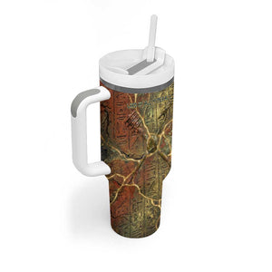 Tatenen Ancient Egyptian Tumbler With Handle Father of the Gods Design with Minerals