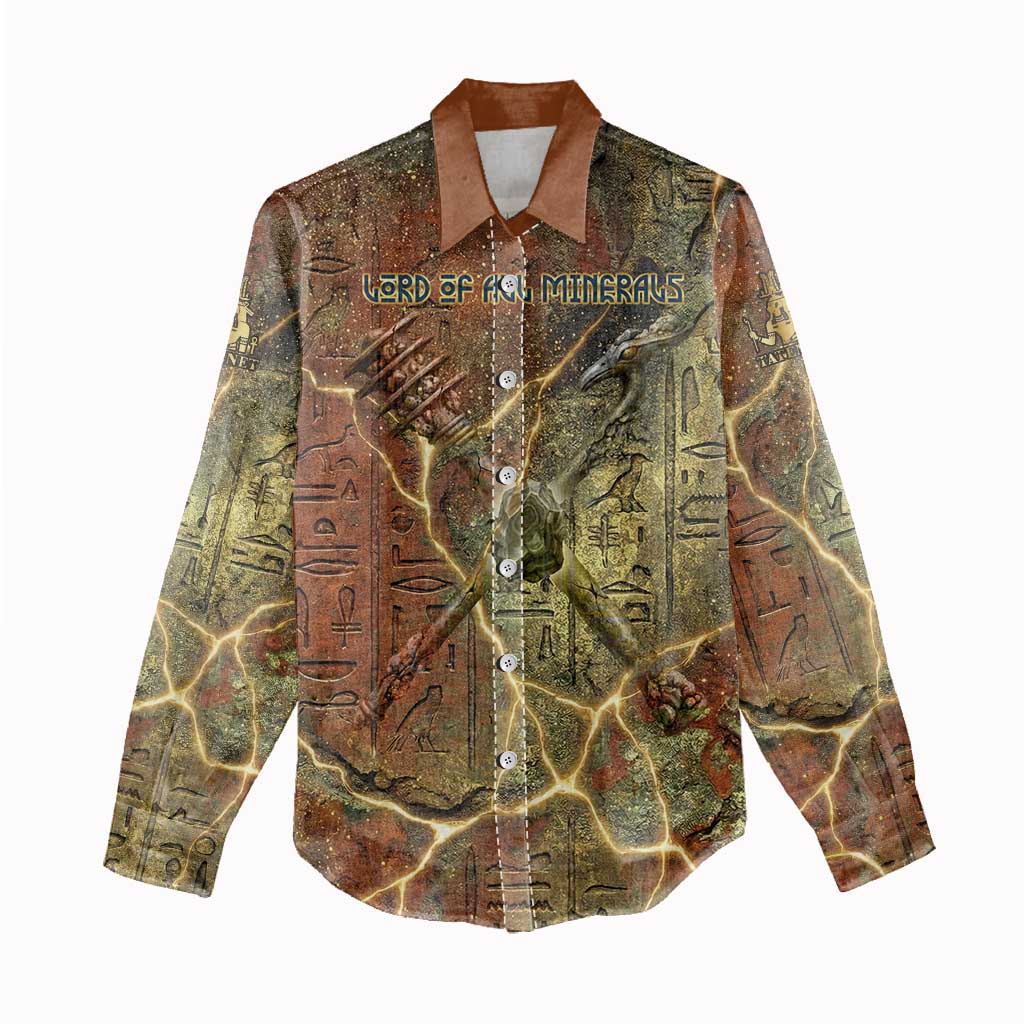Tatenen Ancient Egyptian Women Casual Shirt Father of the Gods Design with Minerals