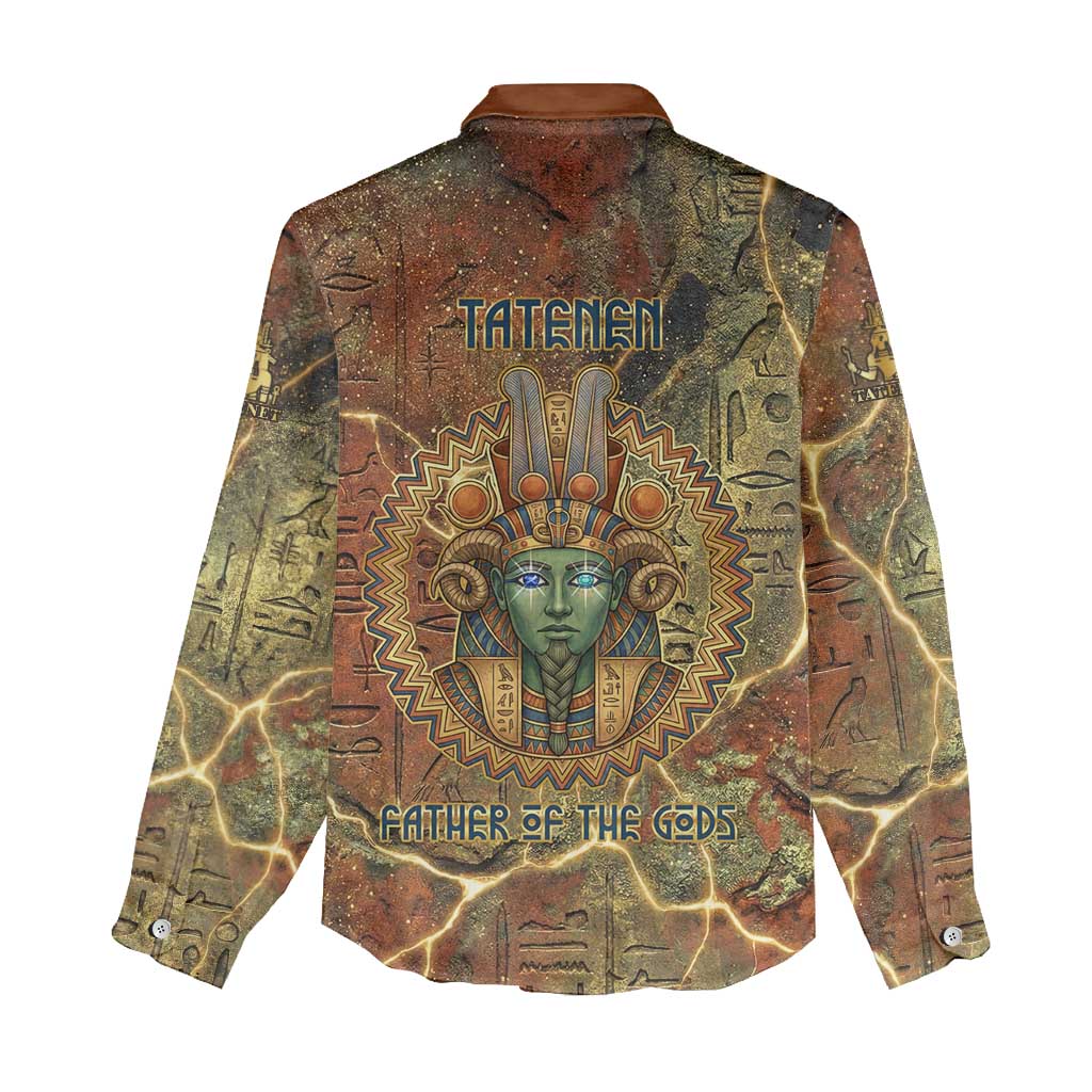 Tatenen Ancient Egyptian Women Casual Shirt Father of the Gods Design with Minerals