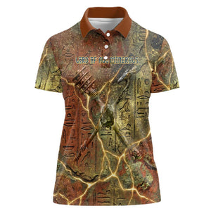 Tatenen Ancient Egyptian Women Polo Shirt Father of the Gods Design with Minerals