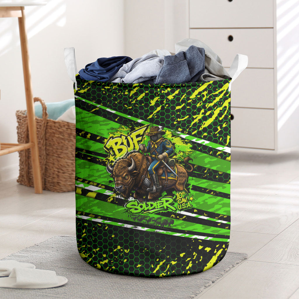 Buffalo Soldiers 10th Cavalry Regiment Laundry Basket Graffiti Urban Streetwear Style Graphic Art
