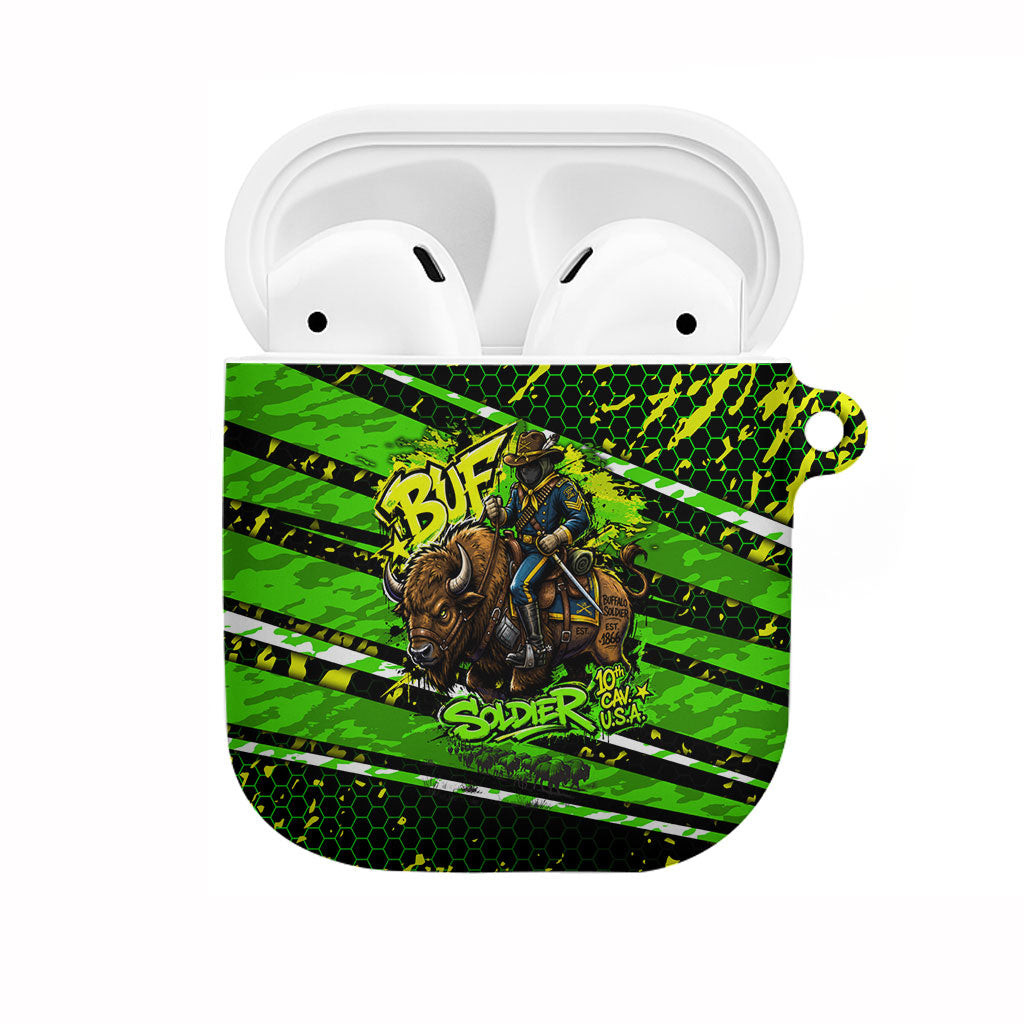 Buffalo Soldiers 10th Cavalry Regiment AirPods Case Graffiti Urban Streetwear Style Graphic Art