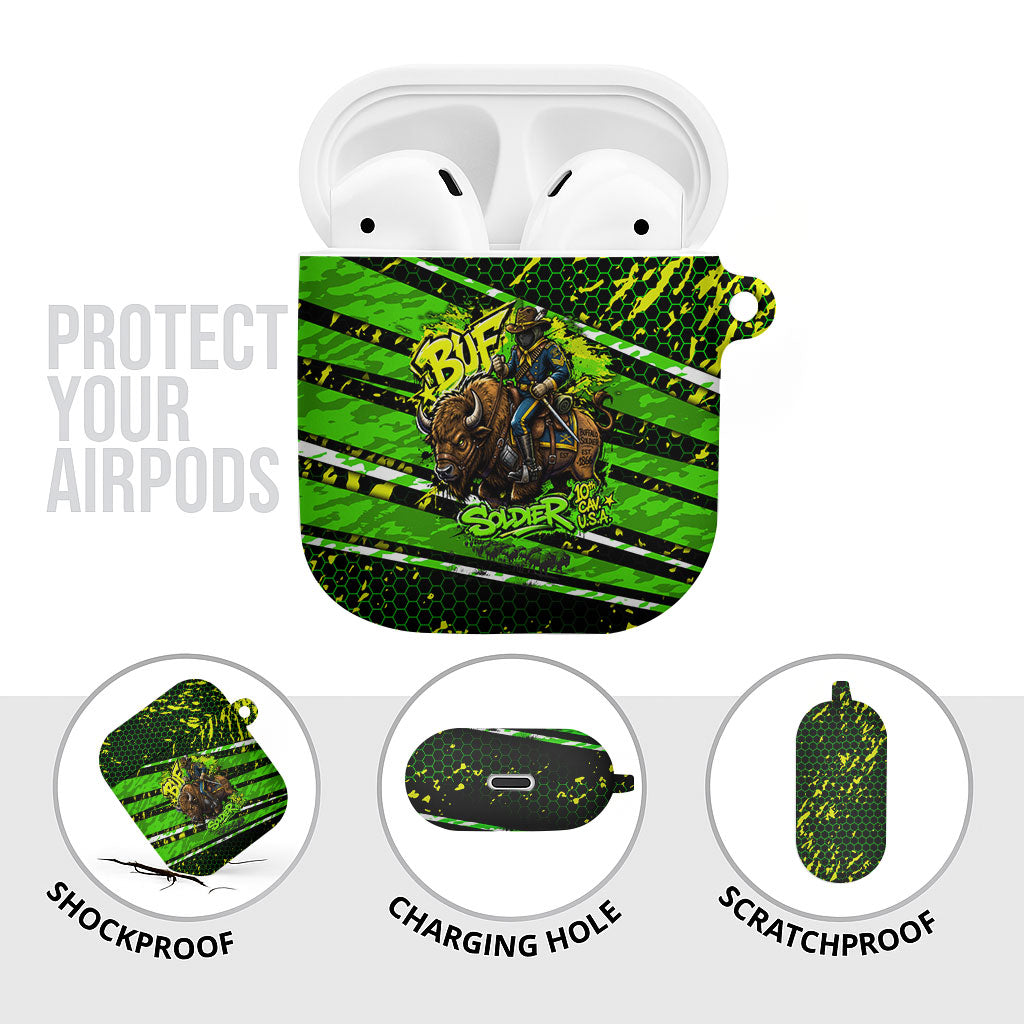 Buffalo Soldiers 10th Cavalry Regiment AirPods Case Graffiti Urban Streetwear Style Graphic Art