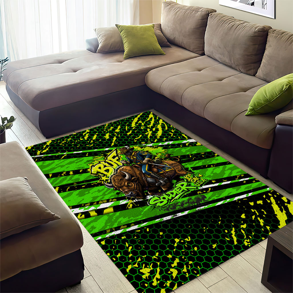 Buffalo Soldiers 10th Cavalry Regiment Area Rug Graffiti Urban Streetwear Style Graphic Art