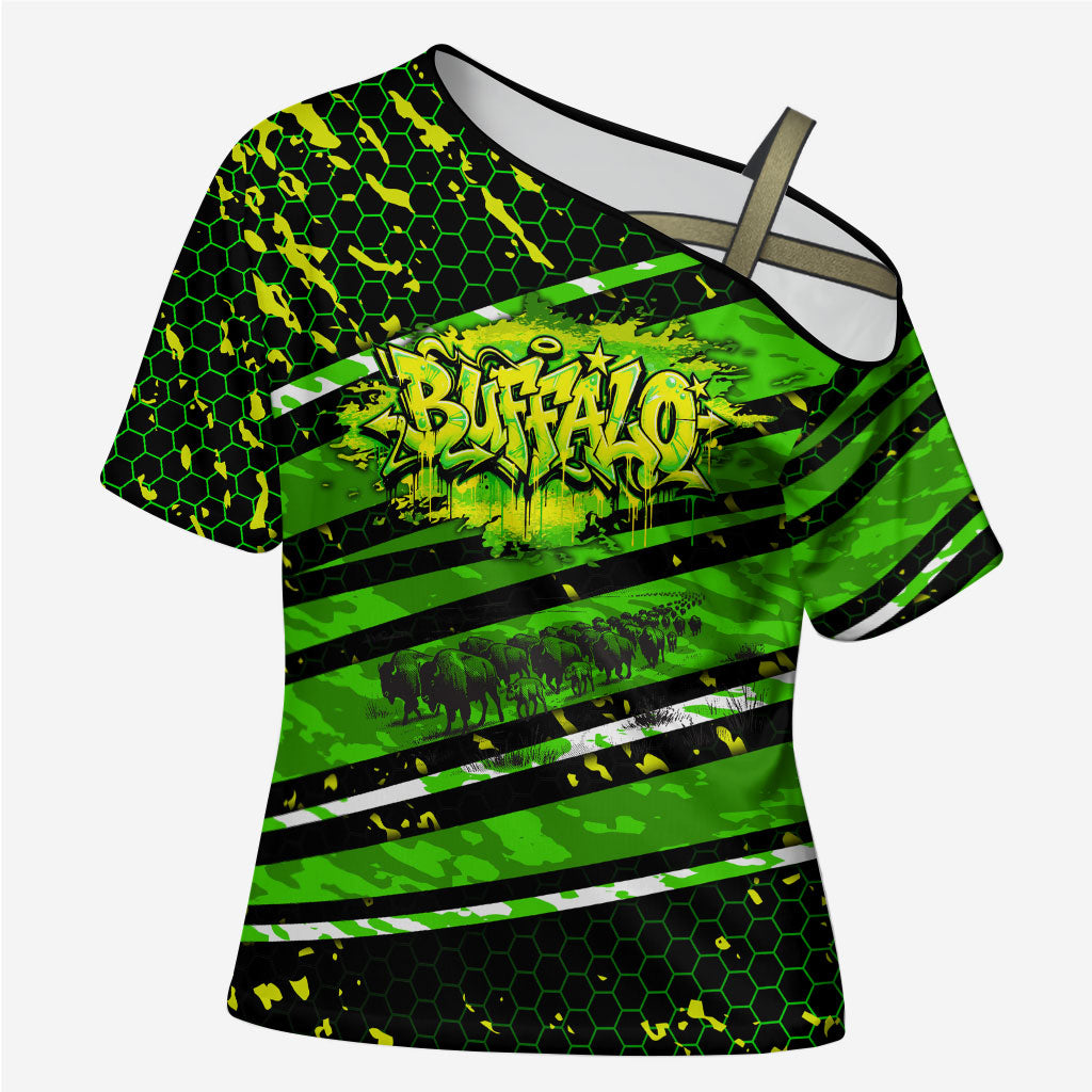 Buffalo Soldiers 10th Cavalry Regiment Cross Shoulder Shirt Graffiti Urban Streetwear Style Graphic Art